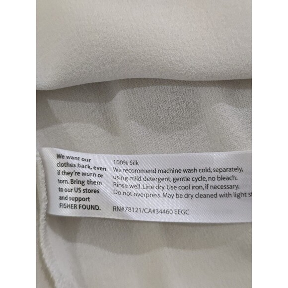 Eileen Fisher Silk Georgette Crepe Long Shell Tank Size XL Bone - Picture 7 of 9